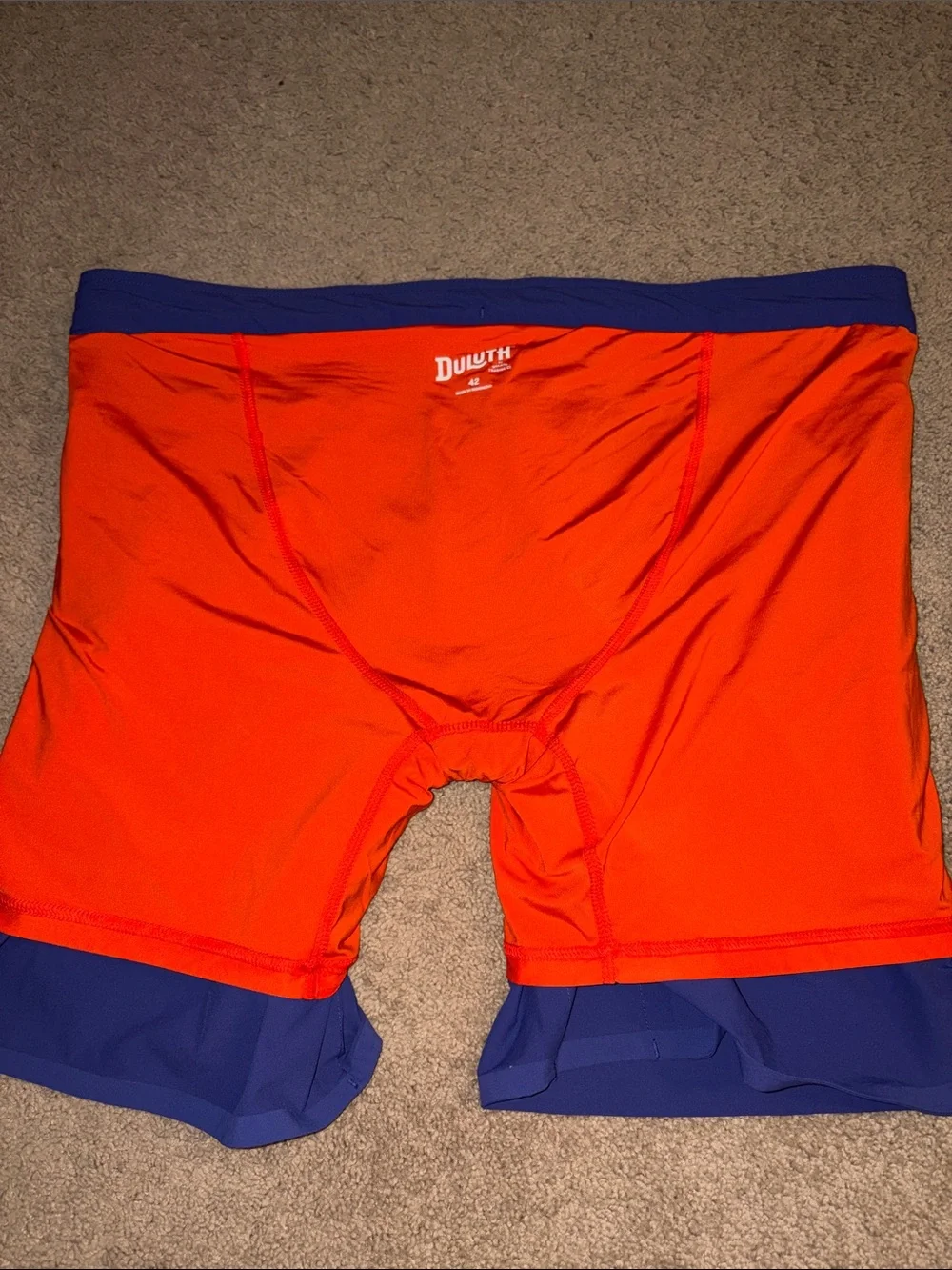 Duluth Trading Co. Cannonball Boardshorts men’s swim Purple Orange 9”   sz 42